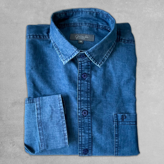 Dark Blue Jean Long Sleeve Shirt