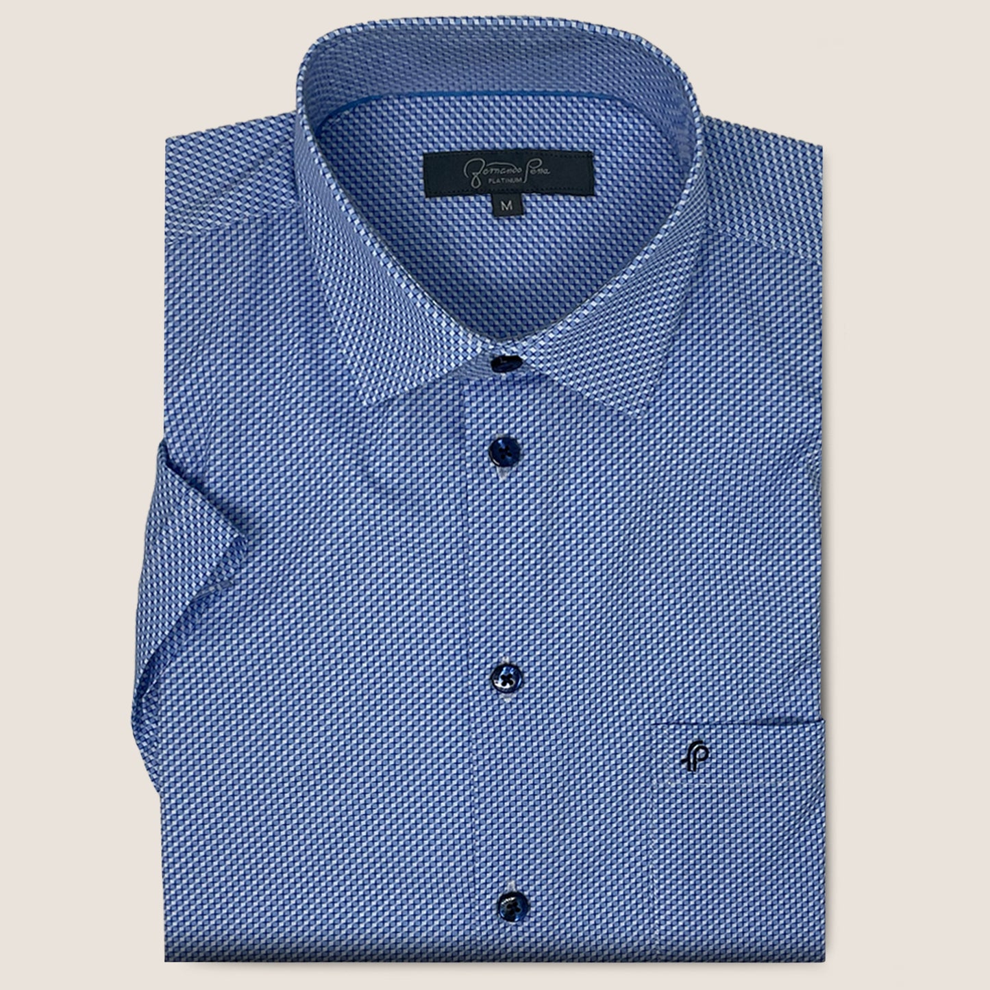 Blue/Blue Geometric Print (FP-4W1-10)