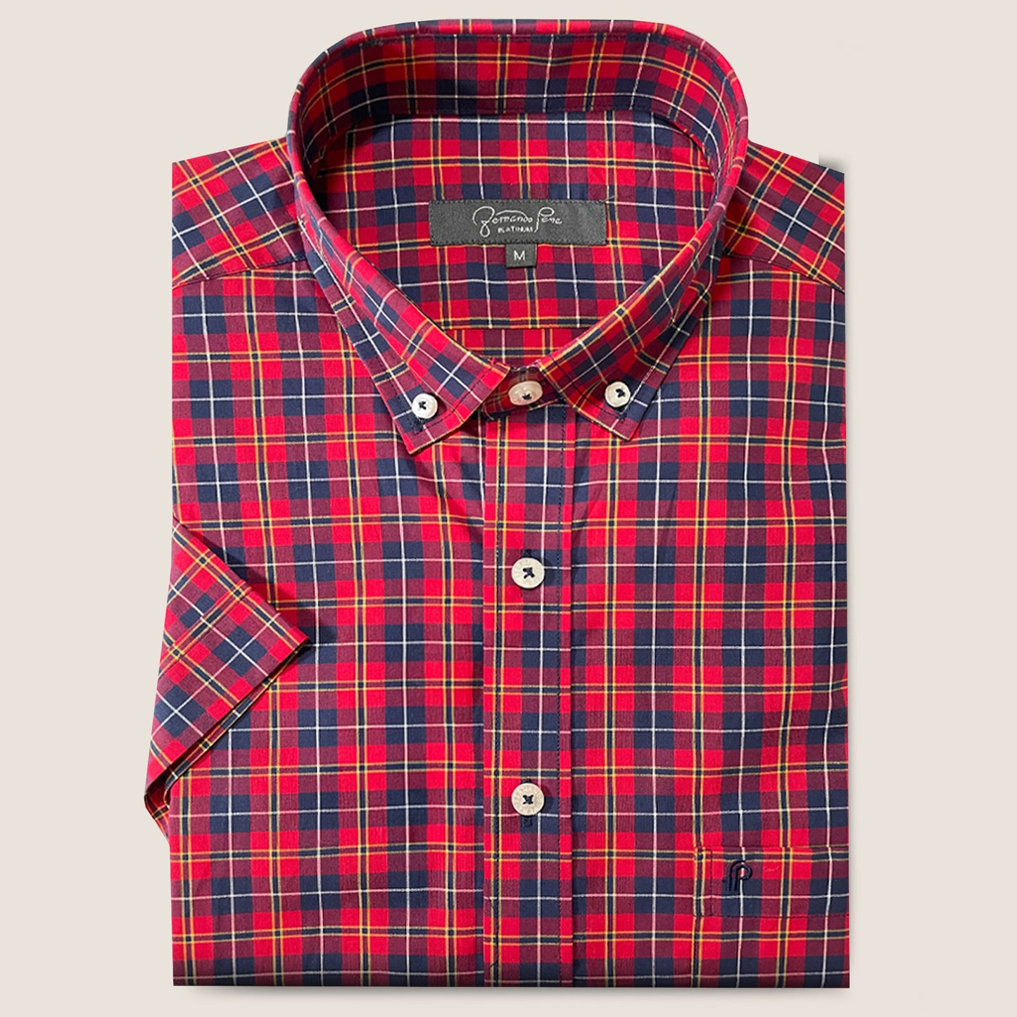 Red/Navy Checkered Print (M218-02)