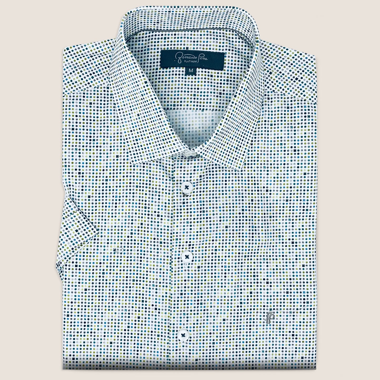 White/Gray Geometric Print (M263-16B)