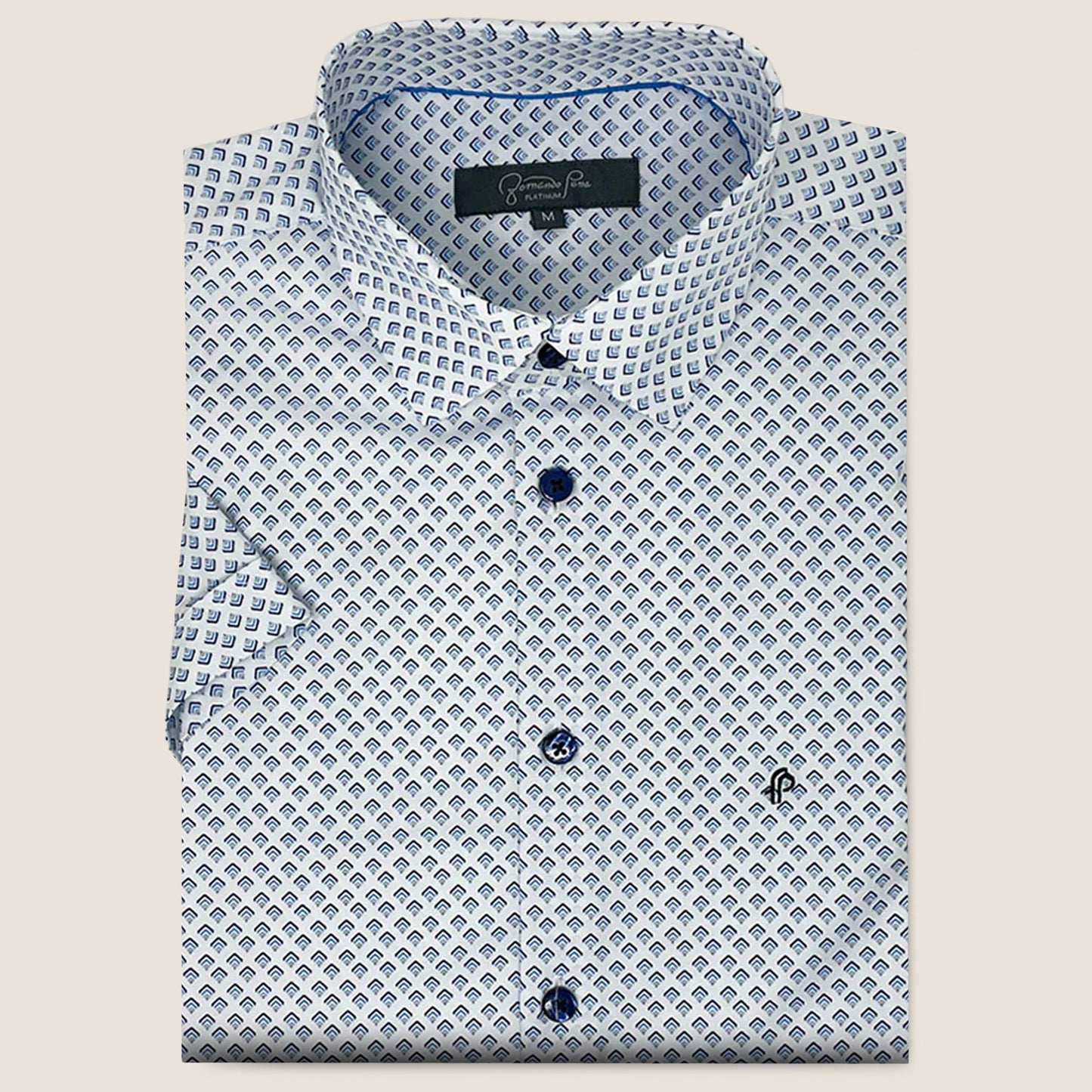 White/ Blue Geometric Print (MC8)