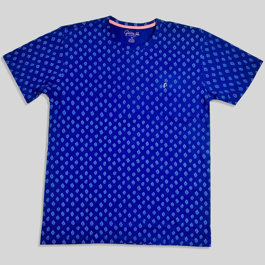 Clematis Blue Leaf Pattern T-Shirt