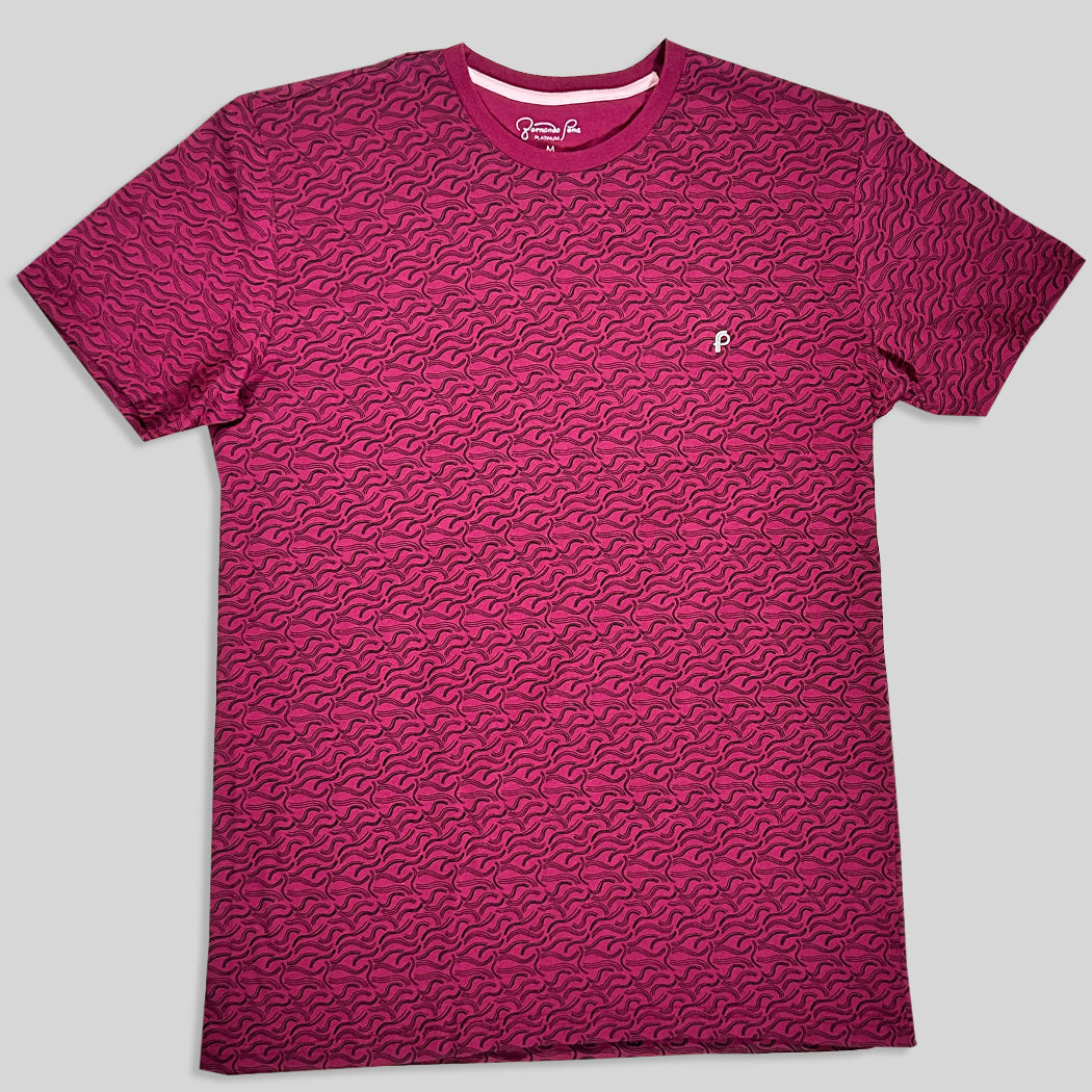 Fernando Pena Berry Wave – Fuchsia Wave Print Tee (FJT20-11B)