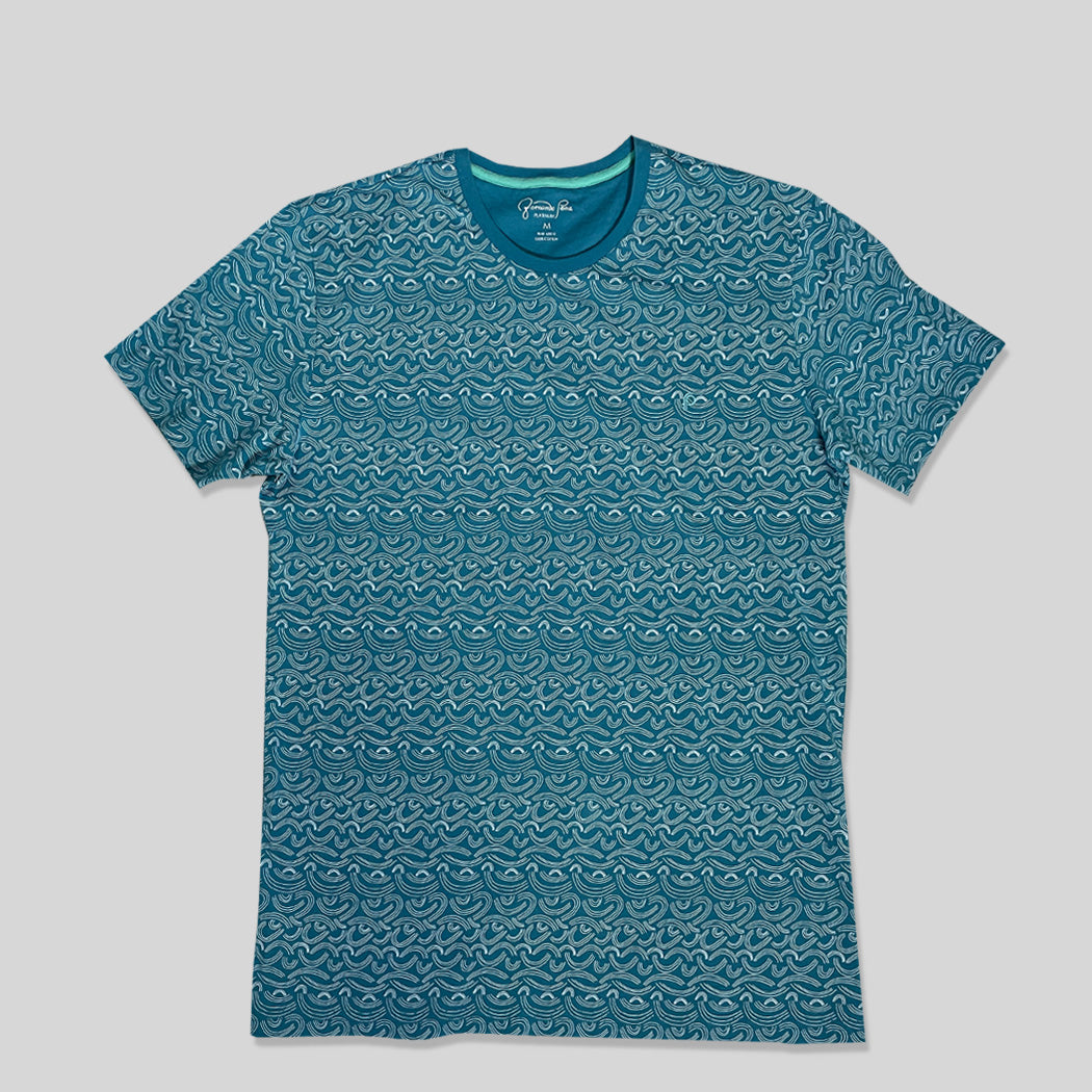Fernando Pena Tideflow – Teal Wave Pattern Tee (FTJ20-10A)