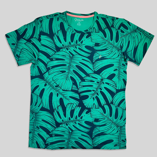 Teal Jungle Pattern T-Shirt