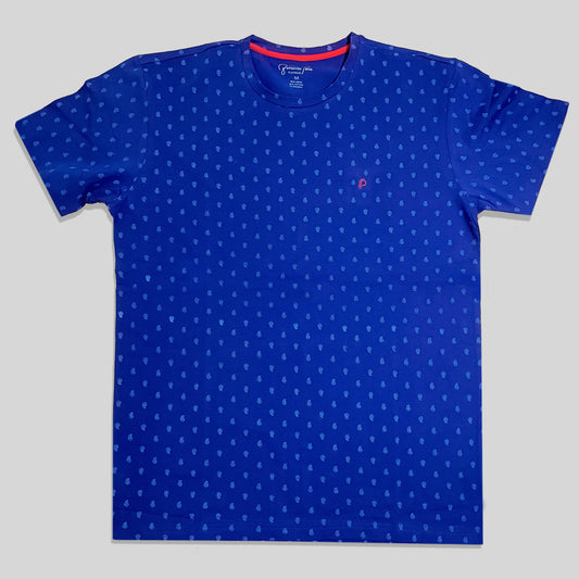Clematis Blue Paisley Pattern T-Shirt