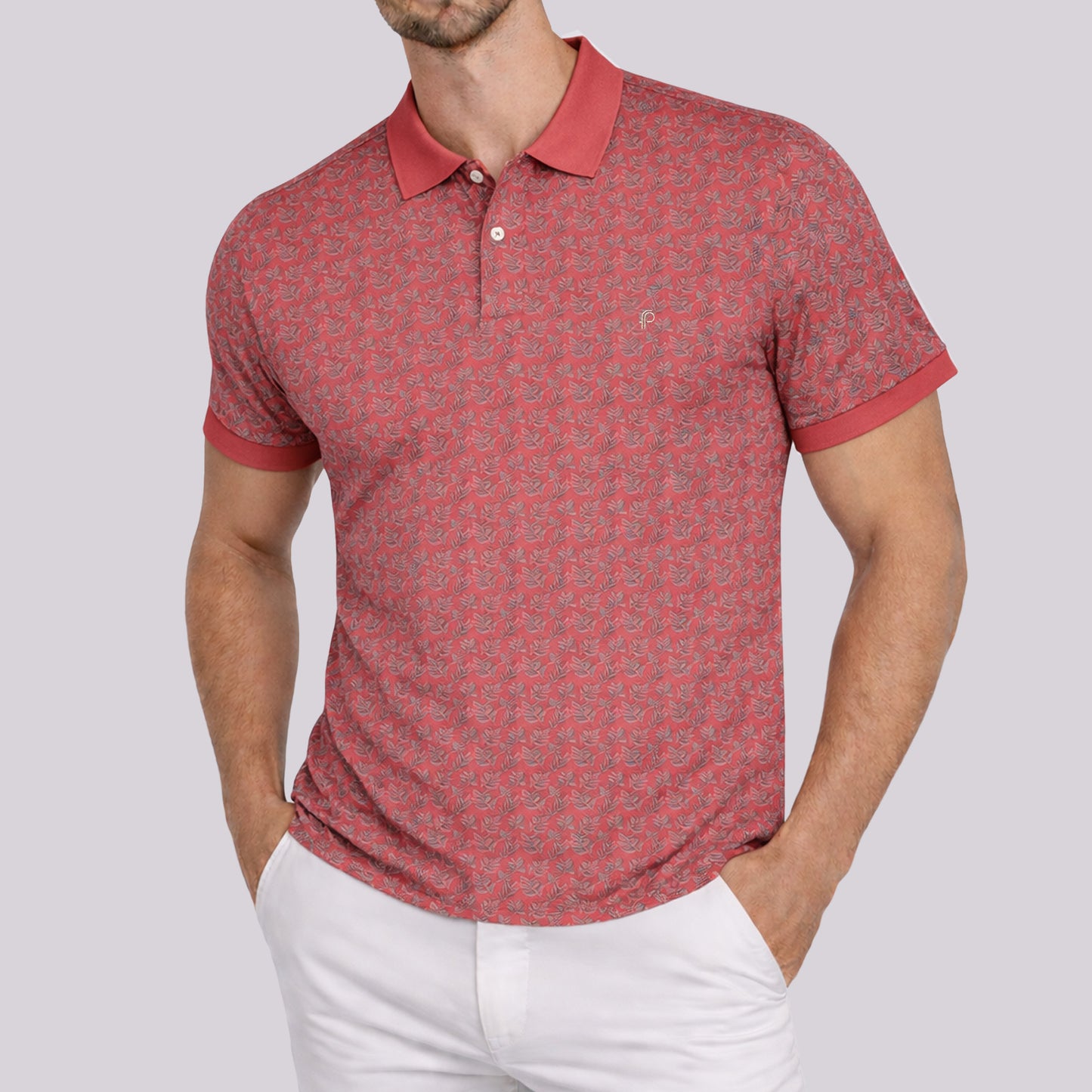 NEW-Platinum Printed Polo (SPD57-01B)