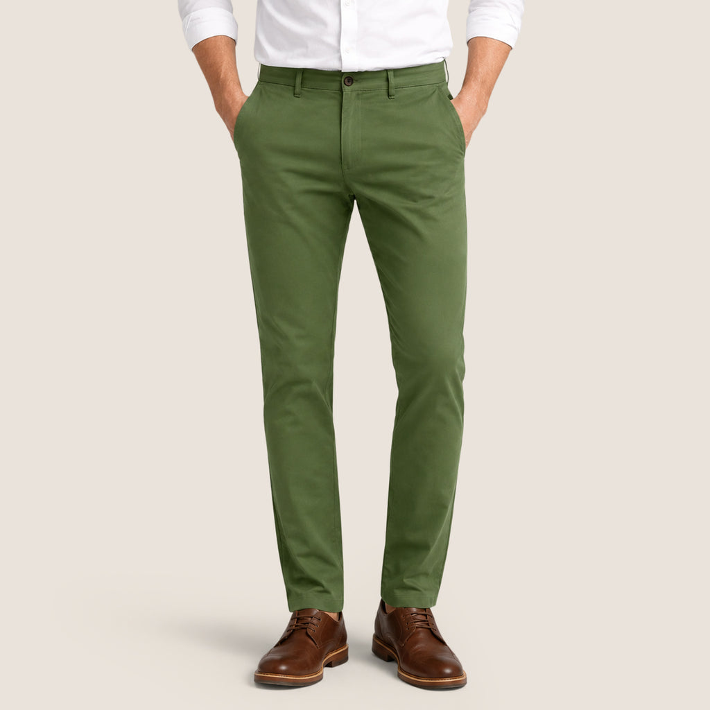 Slim-Fit Stretch Pants Green Leaf (CHP-FP04)