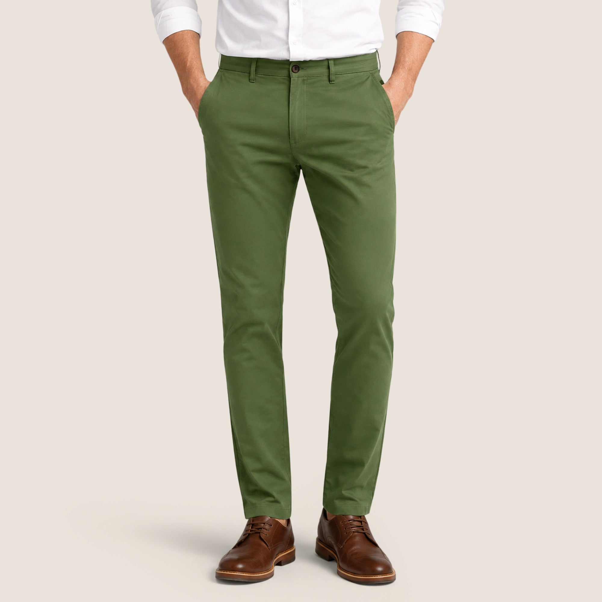 Slim-Fit Stretch Pants Green Leaf (CHP-FP04)