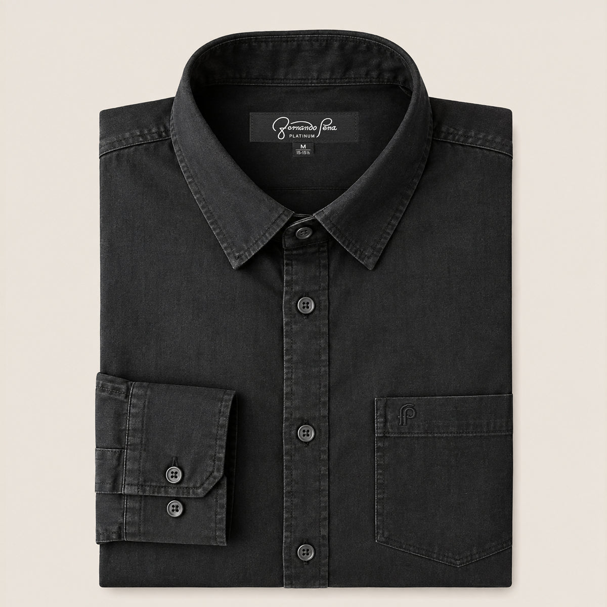 Fernando Pena Long Sleeve Jean Shirt (Blue DEN-01B / Black C)