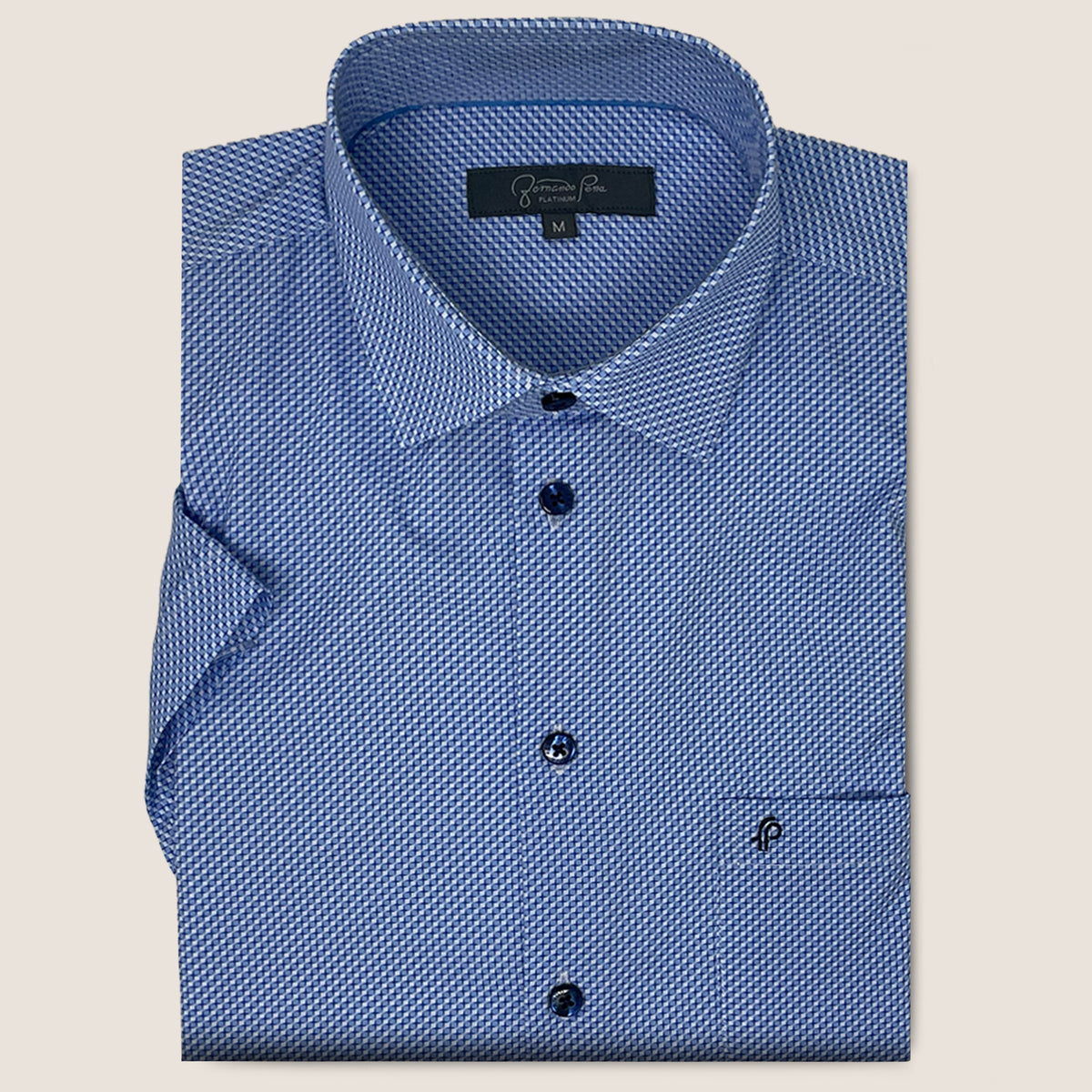 Blue/Blue Geometric Print (FP-4W1-10)