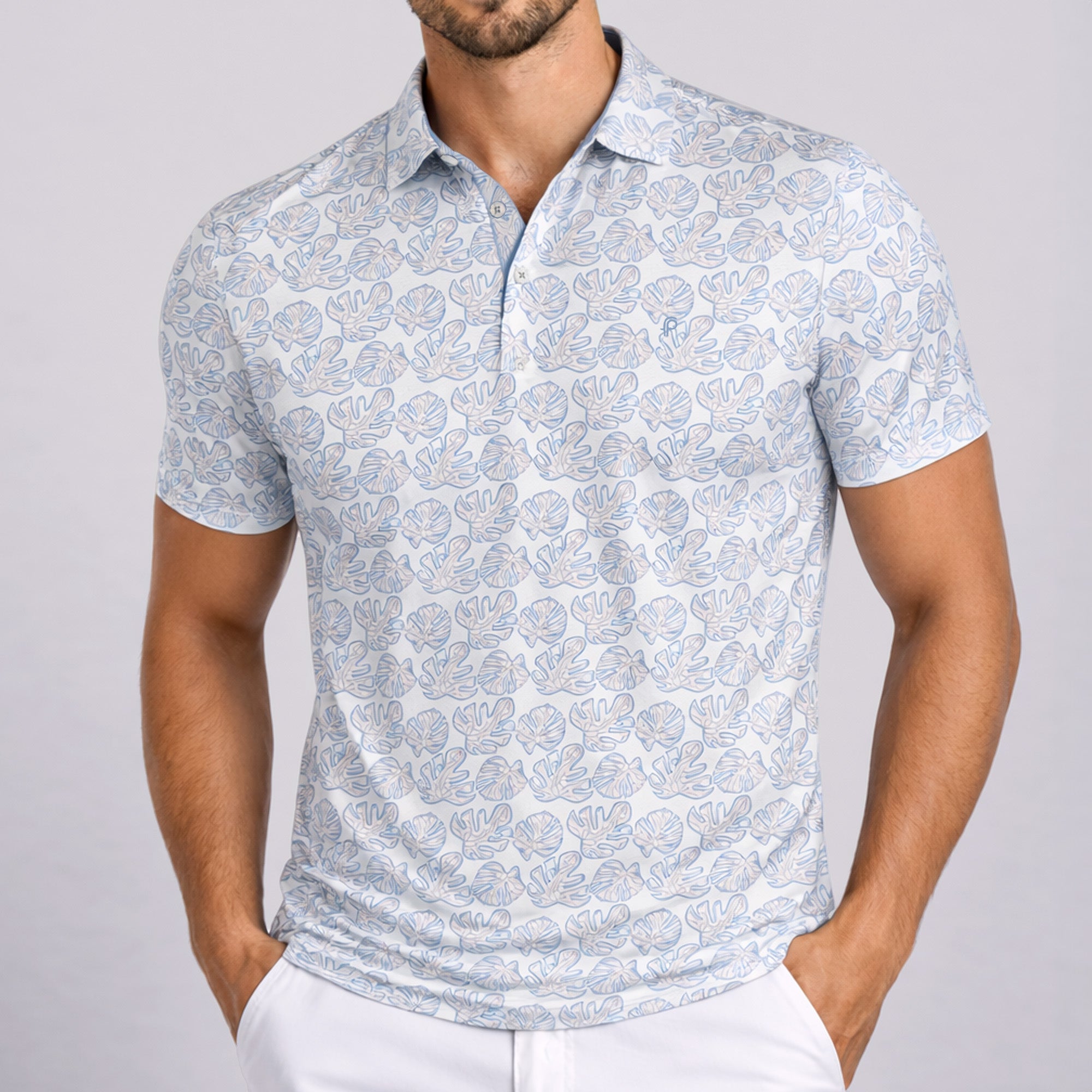 Fernando Pena Performance Tropical Print Polo (FPPF-02B)