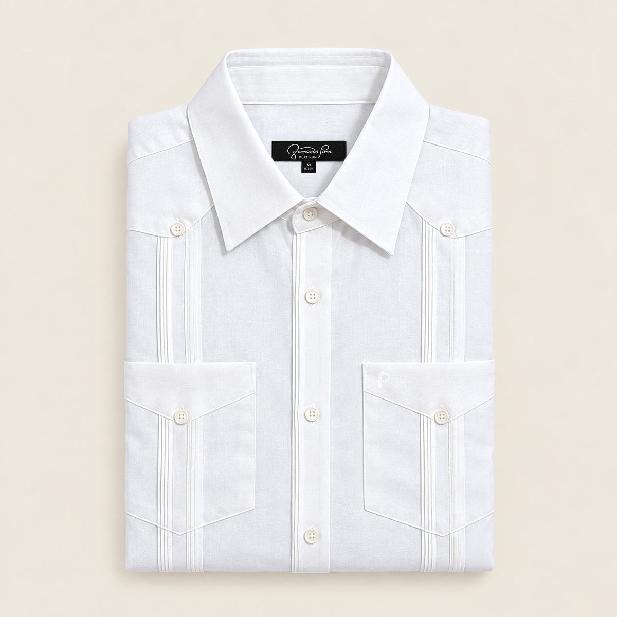 Long Sleeve Guayabera (GLQ23-18B FP-P) Available Plus Sizes