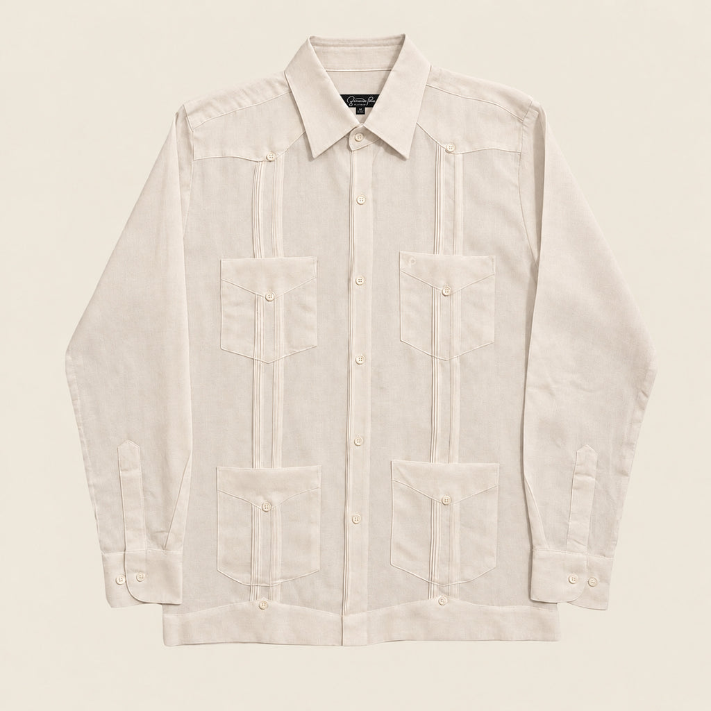 Long Sleeve Guayabera (GLQ23-18B FP-P) Available Plus Sizes