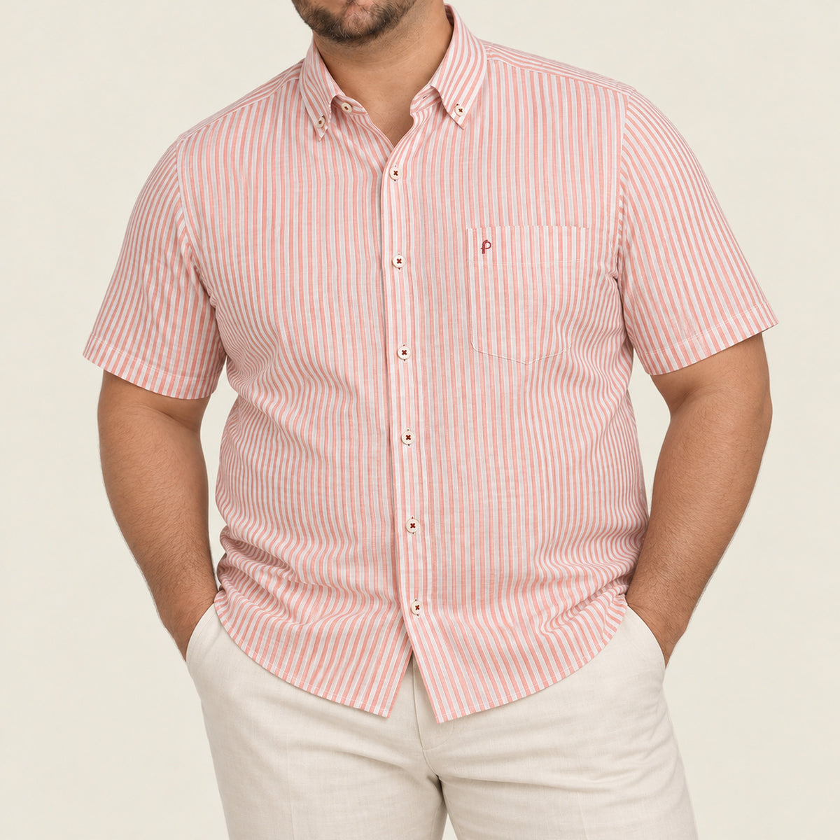 Platinum Riviera Stripe Plus Size Shirt (M213-03 A/C)