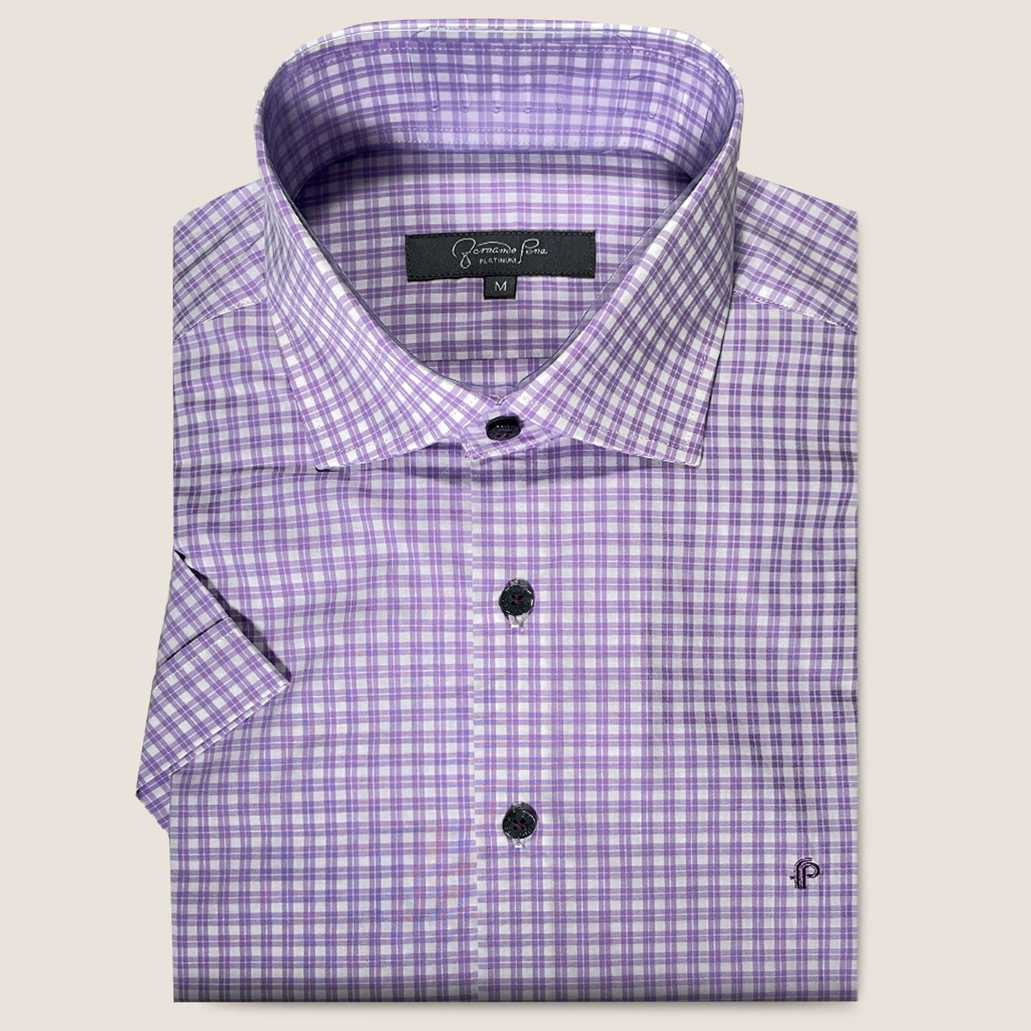 White/Lilac Checkered Print (M216-08)
