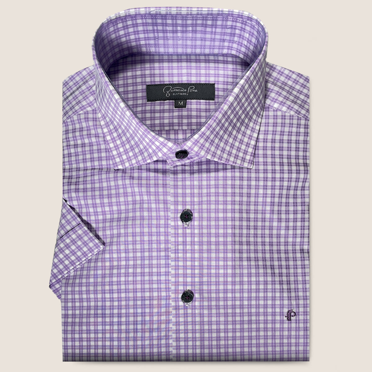 White/Lilac Checkered Print (M216-08)