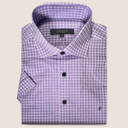 White/Lilac Checkered Print (M216-08)