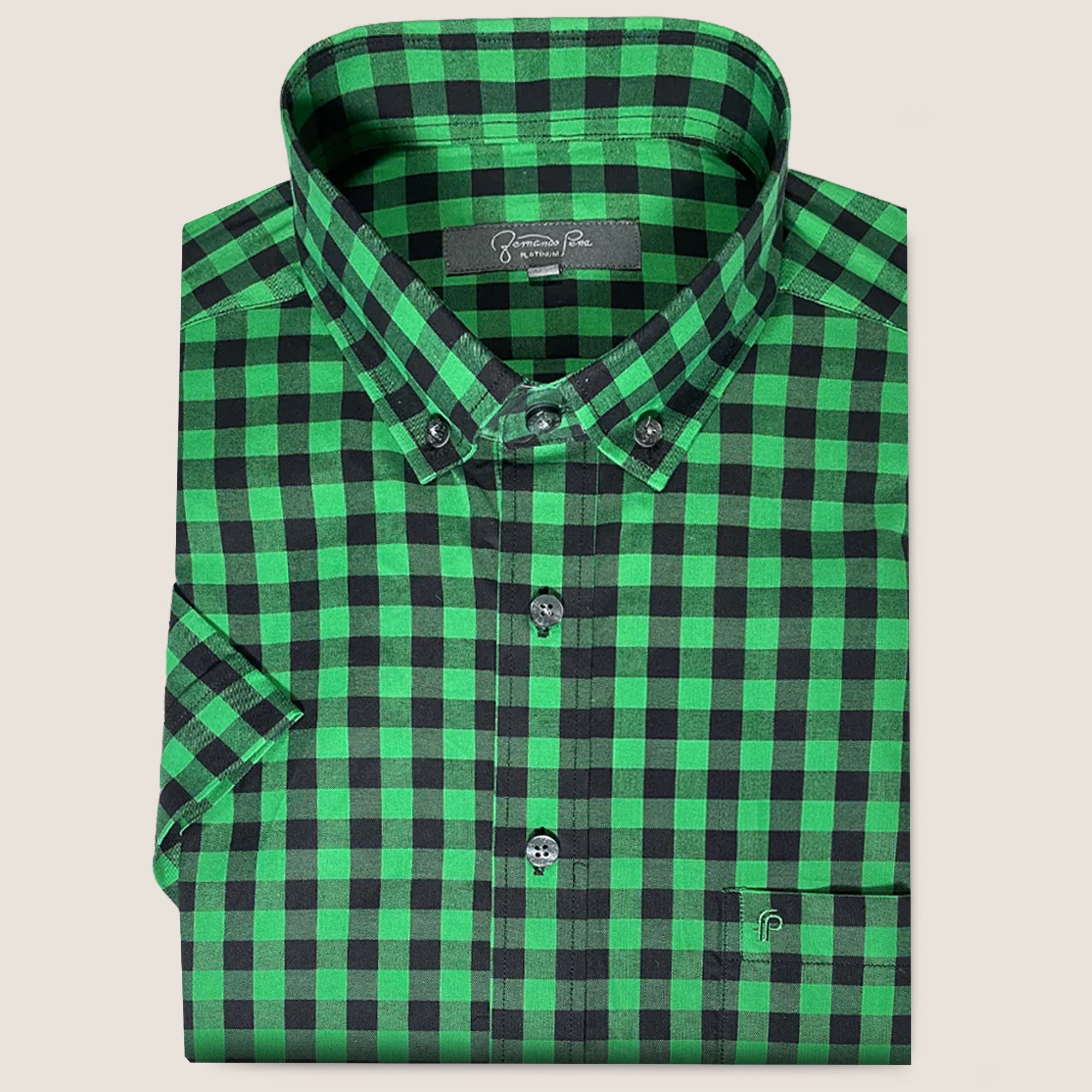 Black/Green Checkered Print (M218-01A)