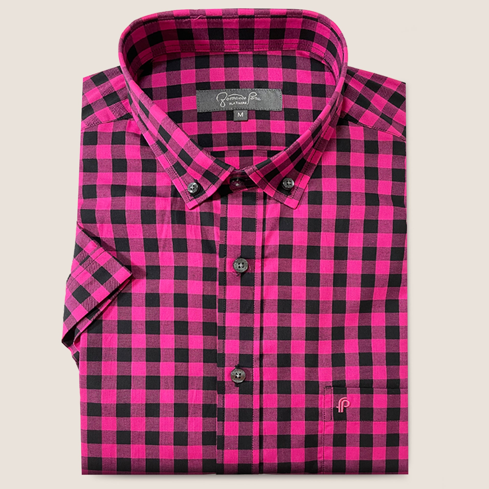 Black/Pink Checkered Print (M218-01B)