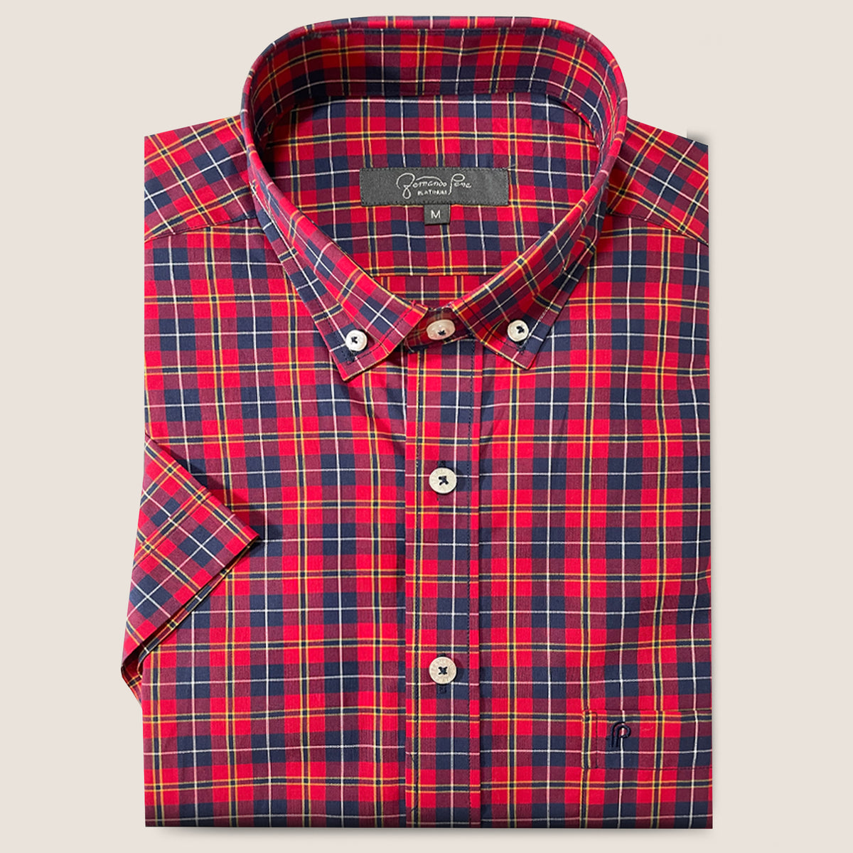 Red/Navy Checkered Print (M218-02)