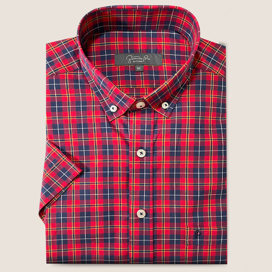 Red/Navy Checkered Print (M218-02)