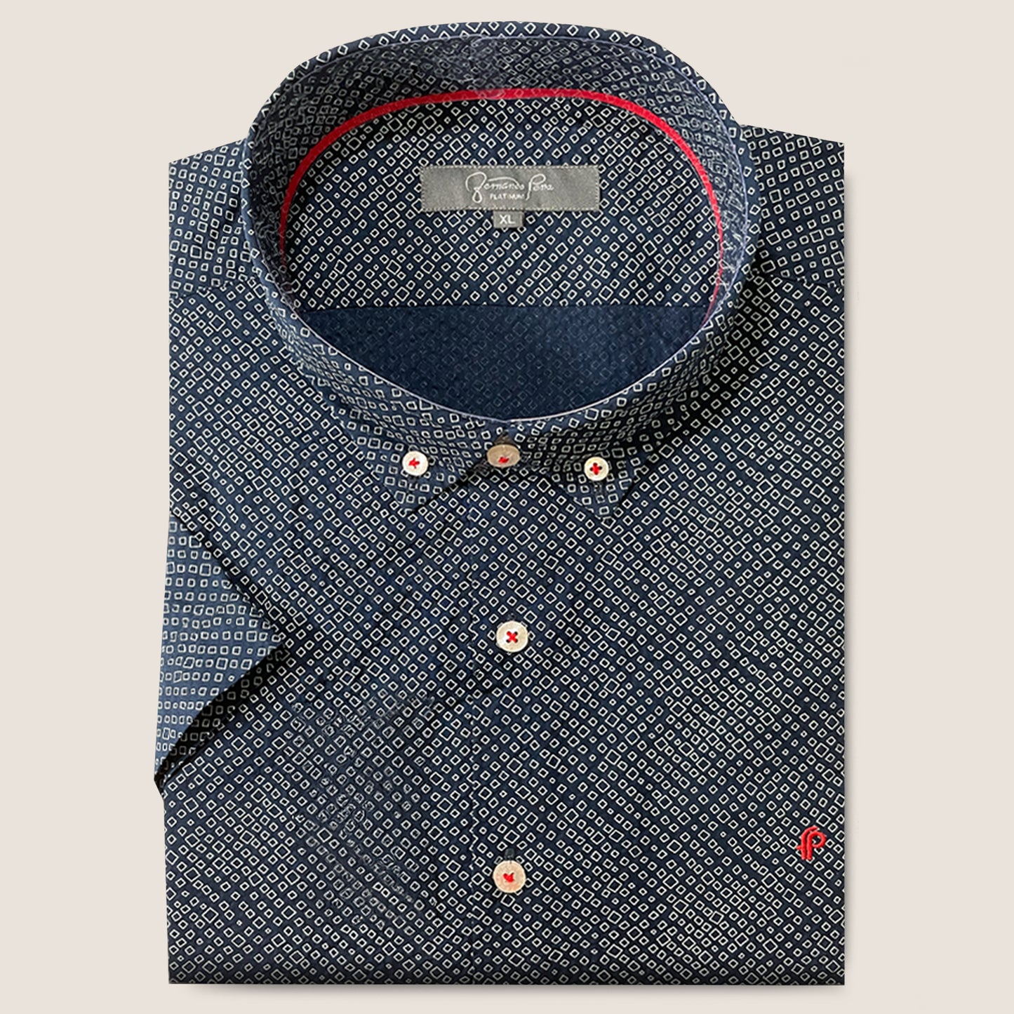 Navy/White Geometric Diamond Print (M246-04)