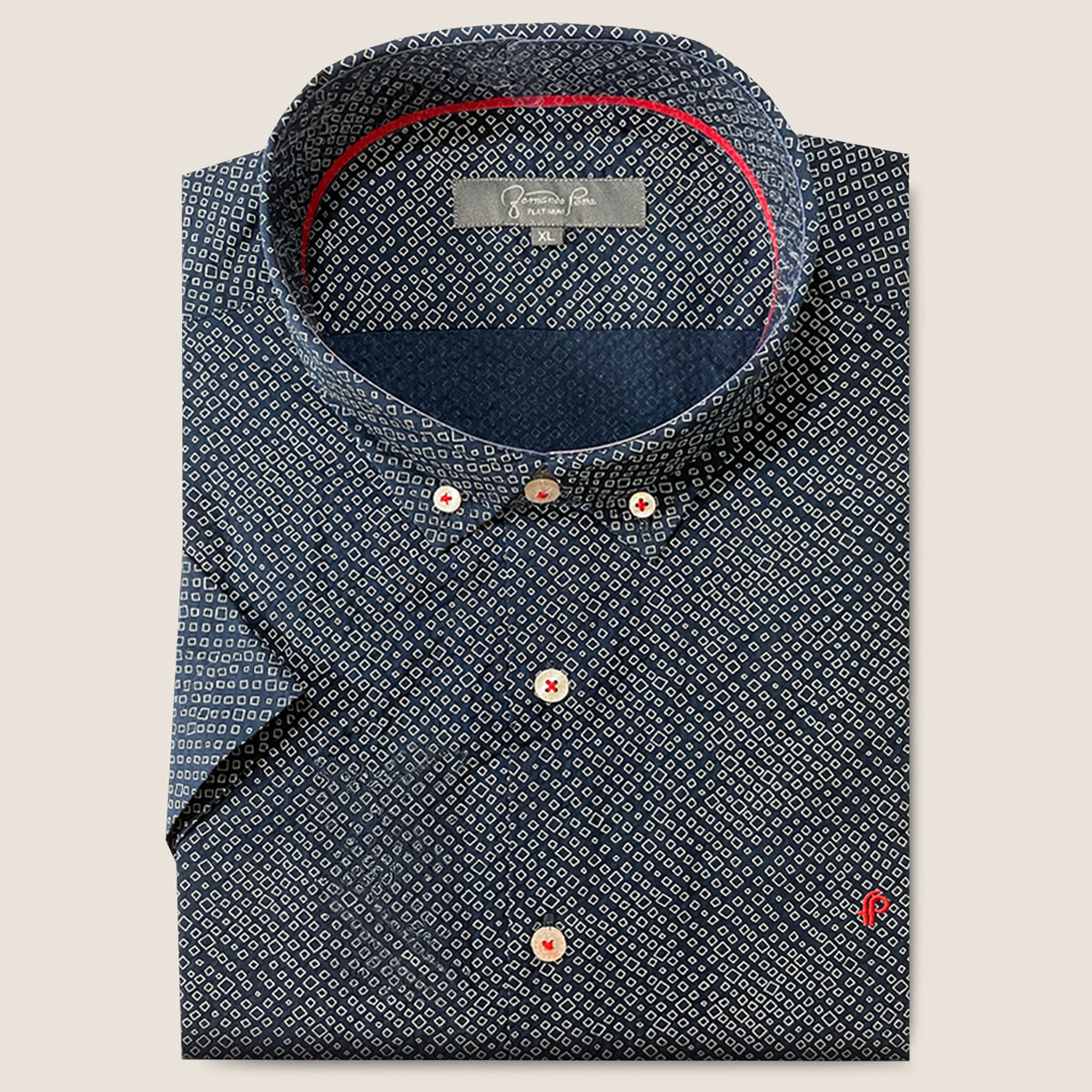 Navy/White Geometric Diamond Print (M246-04)