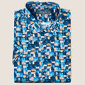 Teal/Black Geometric Print (M263-01)
