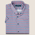 Red/Teal Geometric Print (M263-06)
