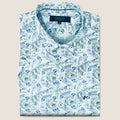 Turquoise/Greenery Leaf Print (M263-14A)