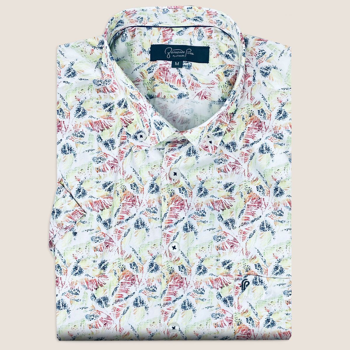 LT Blue/Orange Floral Print (M263-14B)