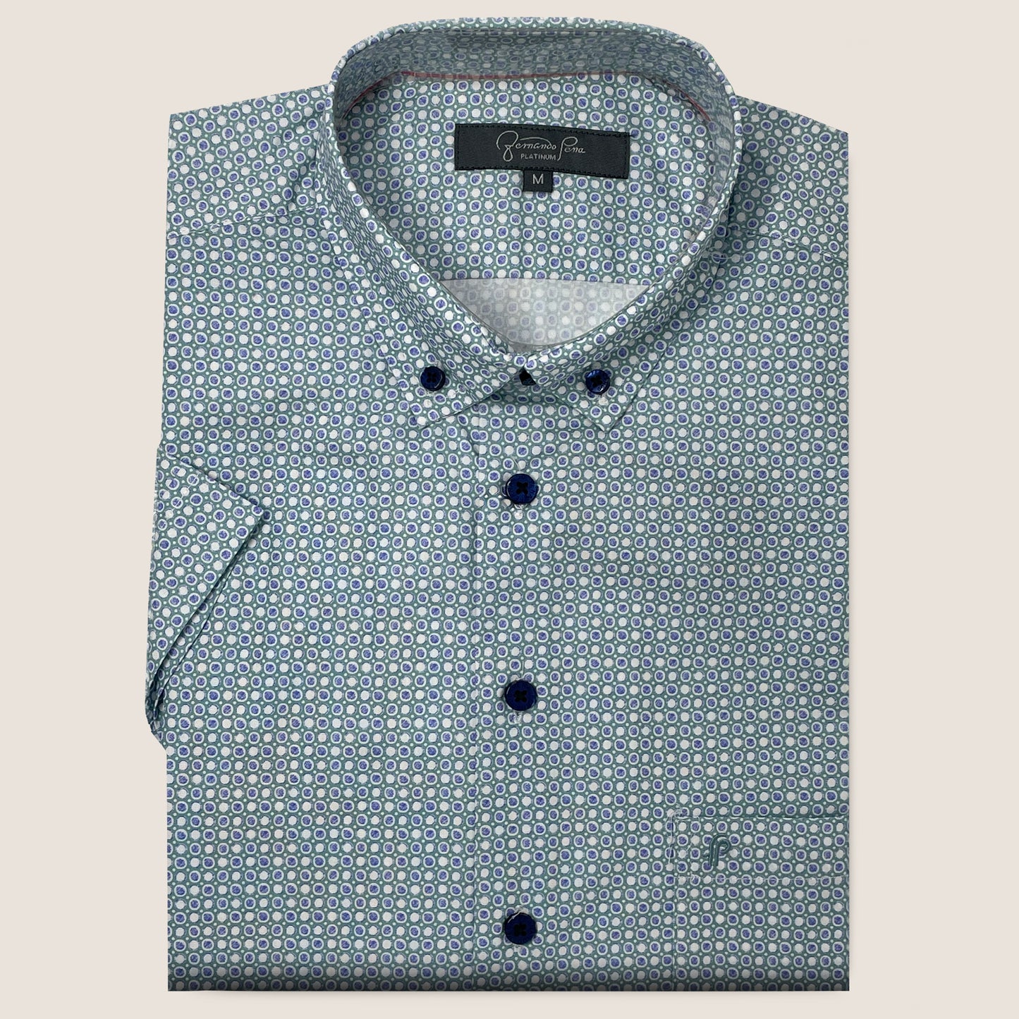Navy/LT Blue Geometric Micro Dot Print (M263-15A)