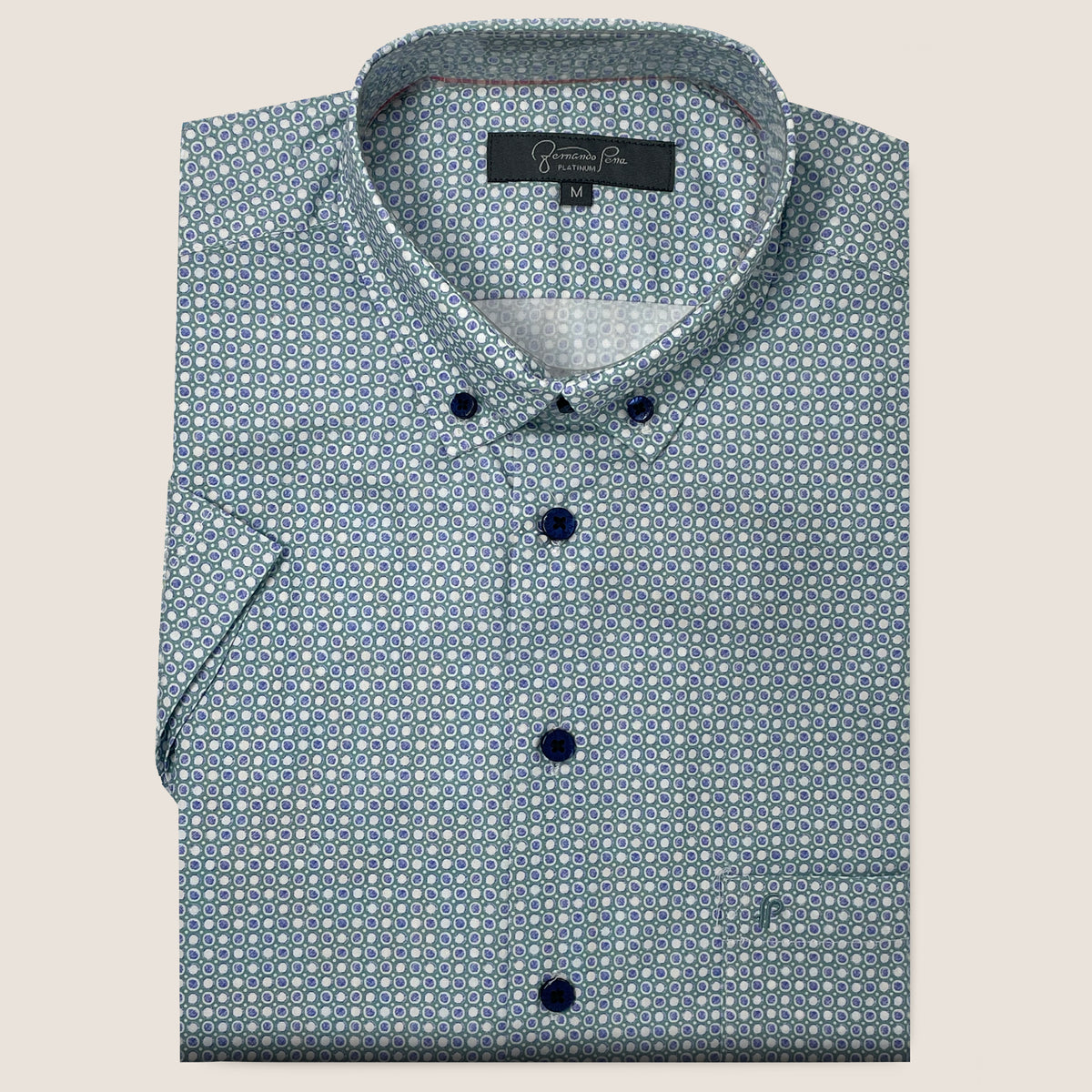 Navy/LT Blue Geometric Micro Dot Print (M263-15A)