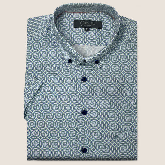 Navy/LT Blue Geometric Micro Dot Print (M263-15A)