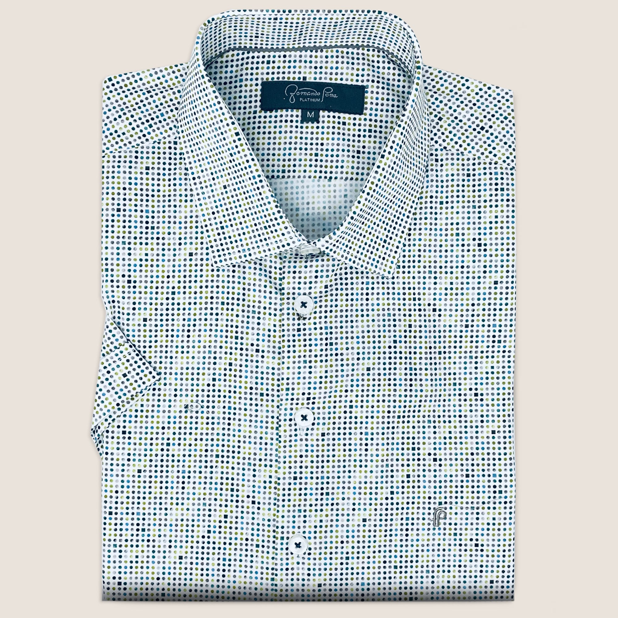 White/Gray Geometric Print (M263-16B)