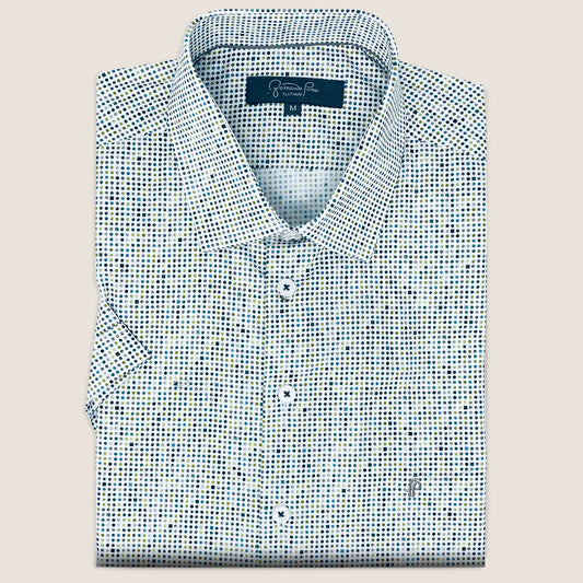White/Gray Geometric Print (M263-16B)