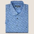 LT. Blue/Black Coffee Bean Print (M263-19)