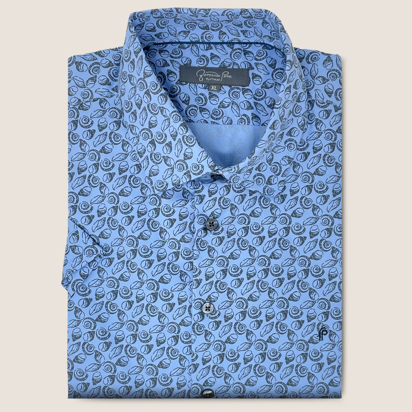 LT. Blue/Black Coffee Bean Print (M263-19)