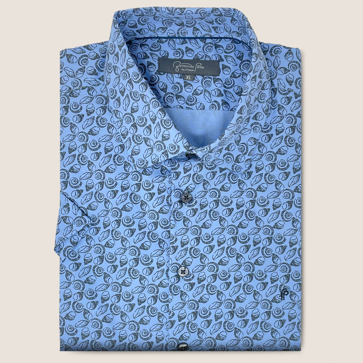 LT. Blue/Black Coffee Bean Print (M263-19)