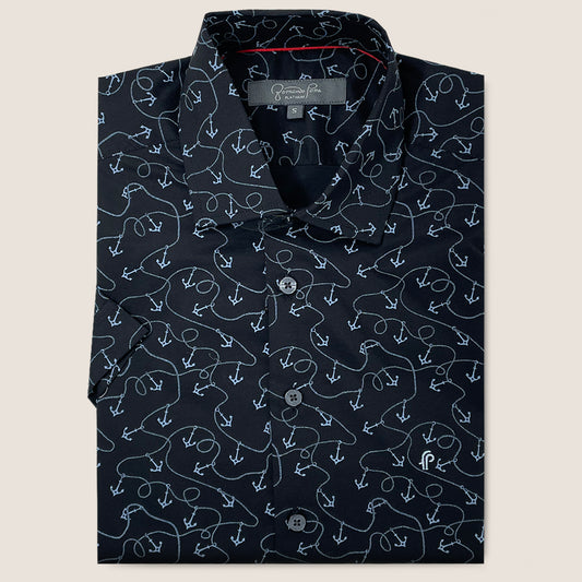 Black/LT Blue Modern Sailor Print (M263-21)