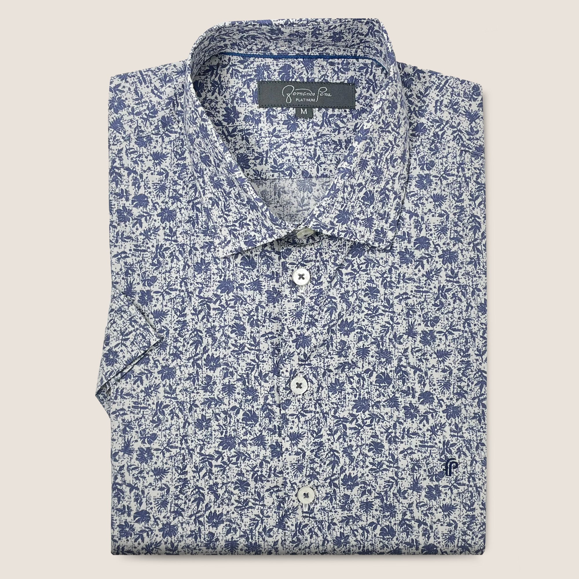 White/Blue Grey Floral Print (M263-22)