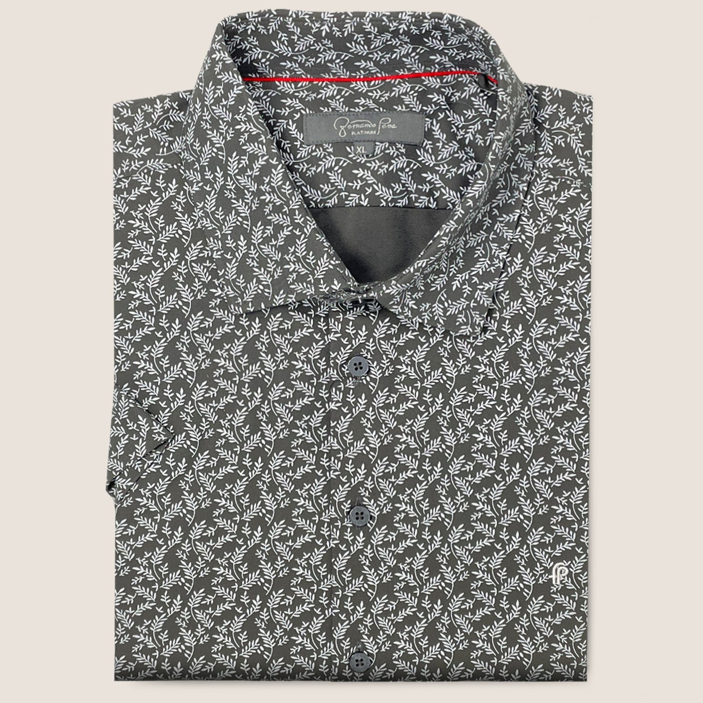 Smoke Grey Leaf Print (M263-24)