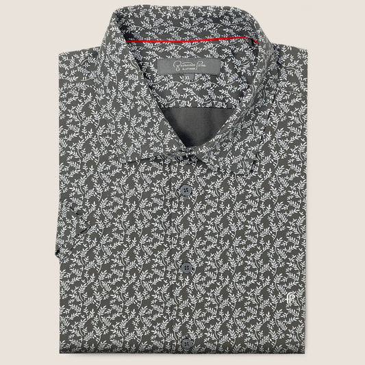 Smoke Grey Leaf Print (M263-24)