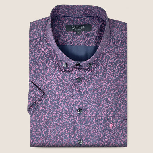 Grey/Pink Leaf Print (M263-26)