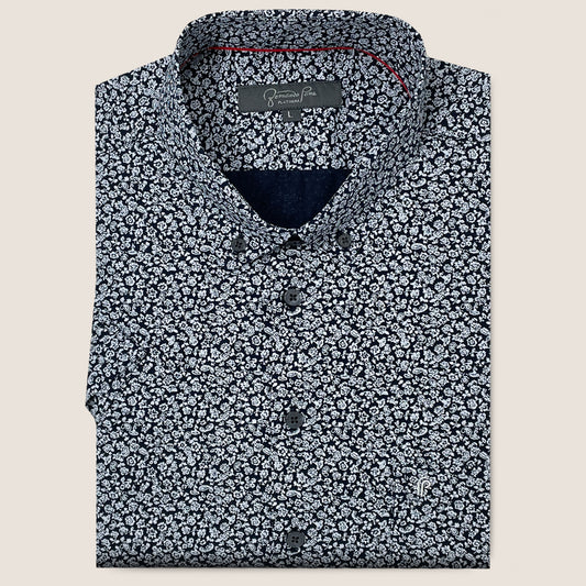 Black/White Micro Flower Print (M263-27)