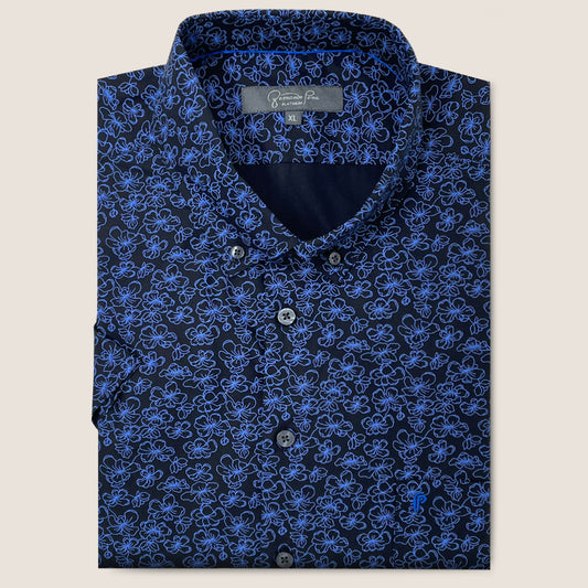 Black/ Royal Floral Print (M263-32)