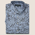 LT. Sky Blue/Black Floral Print (M263-33)