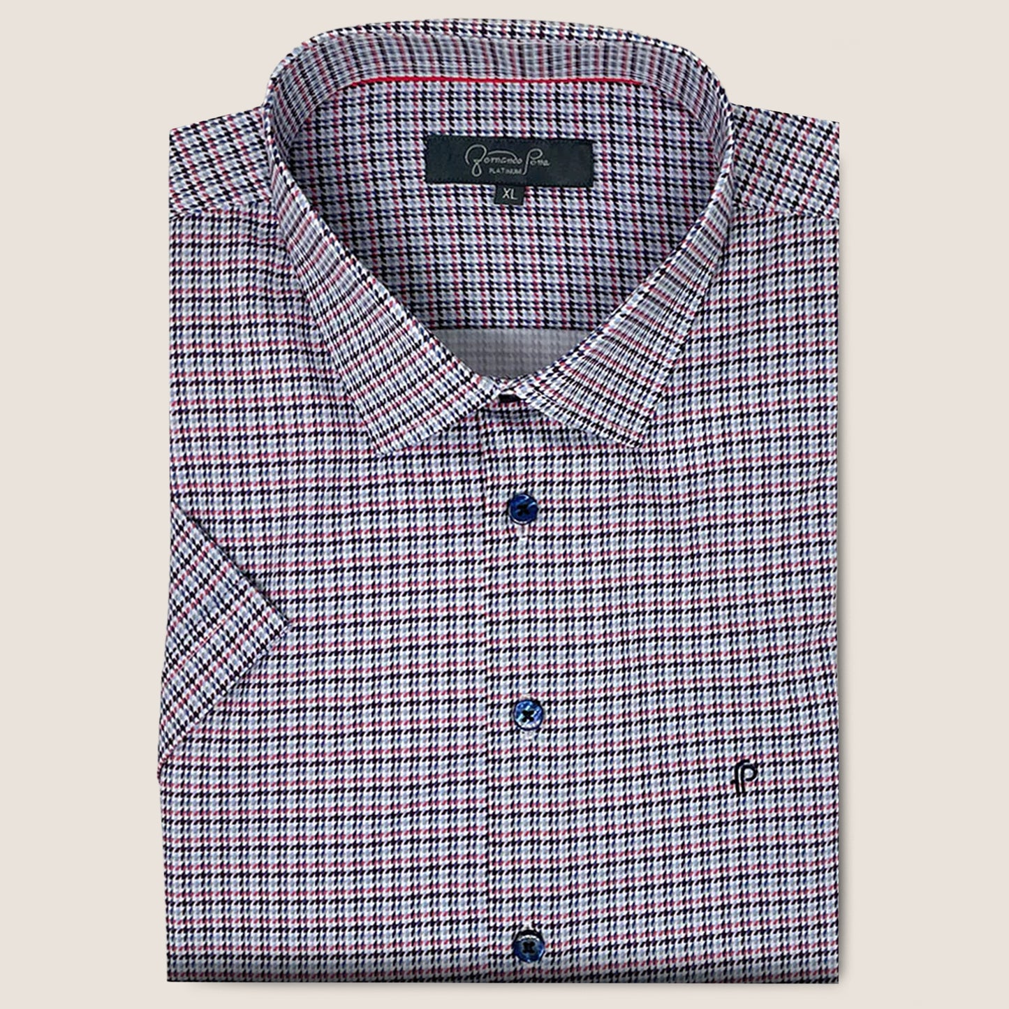 Red/Blue Micro Square Check Print (MC7)