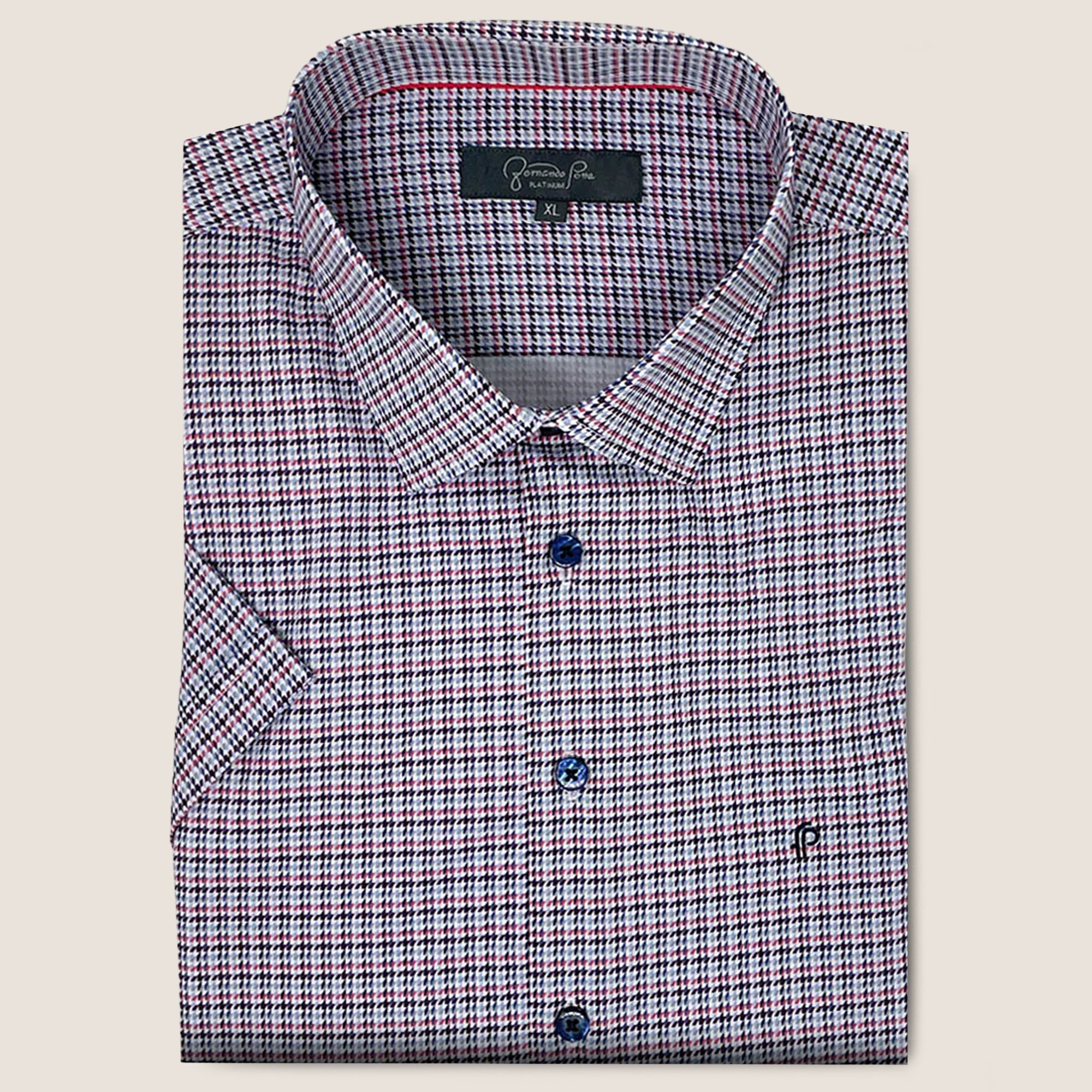 Red/Blue Micro Square Check Print (MC7)
